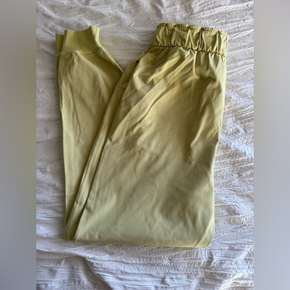 Finch yellow lululemon high rise stretch joggers